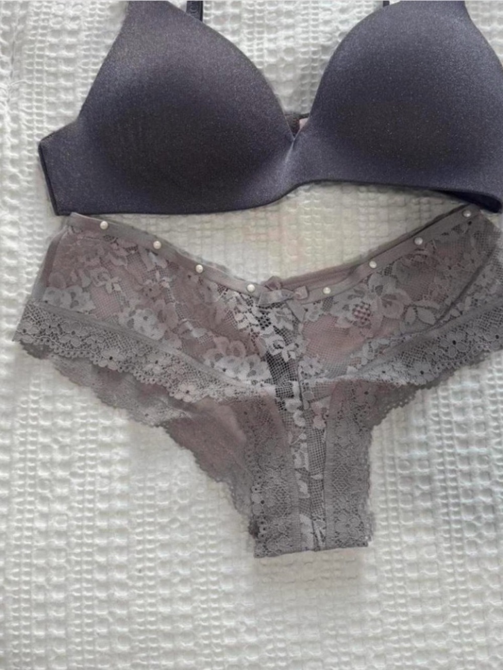Victoria's Secret Lace Bikini Panty in Gray